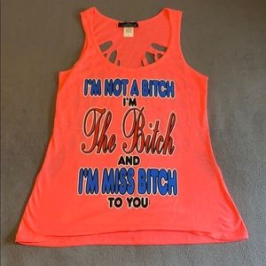 Angel wing back tank top